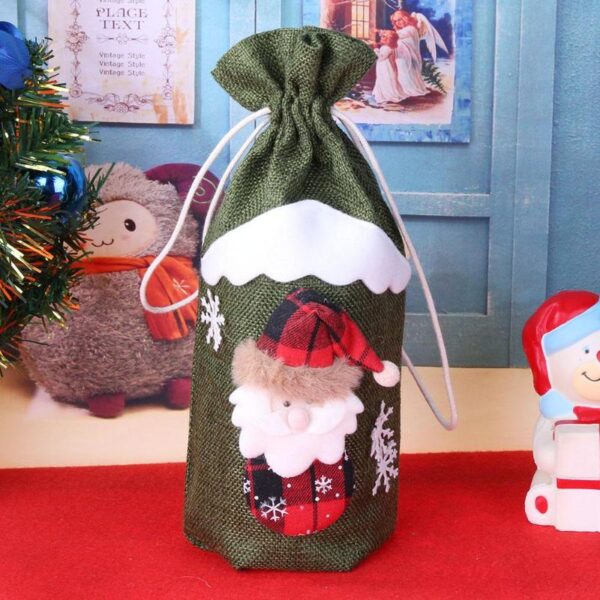 Christmas Wine Bottle Cover Red Wine Gift Bags set Champagne Xmas Home Dinner party Table Decoration 3