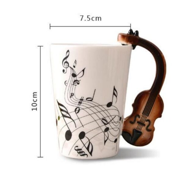 Creative Music Violin Style Guitar Ceramic Mug Coffee Tea Milk Stave Cups with Handle Coffee Mug 1