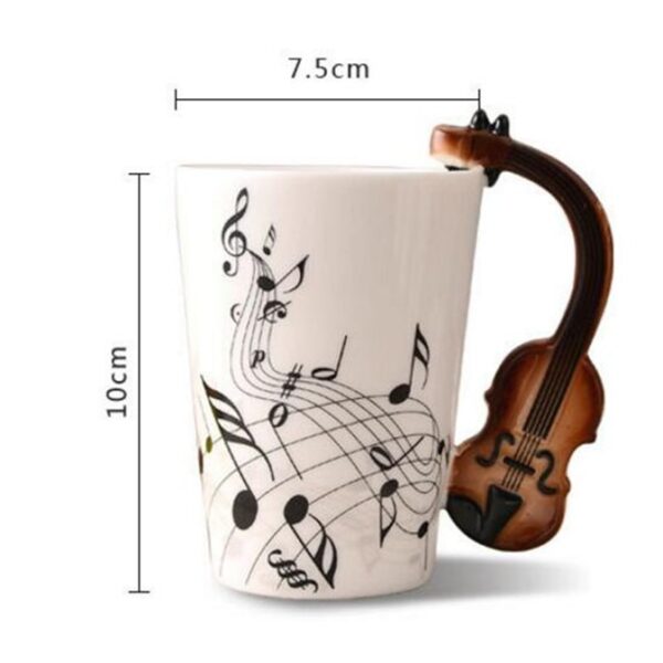 Creative Music Violin Style Guitar Ceramic Mug Coffee Tea Milk Stave Cups with Handle Coffee Mug 1