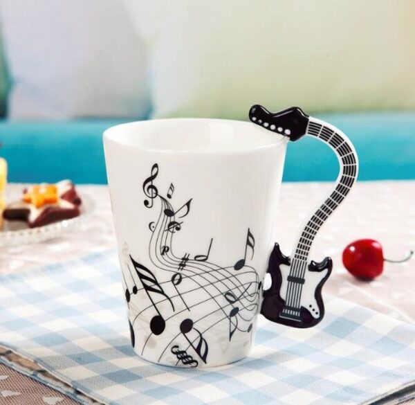 Creative Music Violin Style Guitar Ceramic Mug Coffee Tea Milk Stave Cups with Handle Coffee Mug 1.jpg 640x640 1