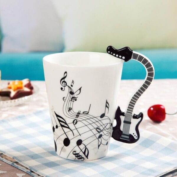 Creative Music Violin Style Guitar Ceramic Mug Coffee Tea Milk Stave Cups with Handle Coffee Mug 1.jpg 640x640 1