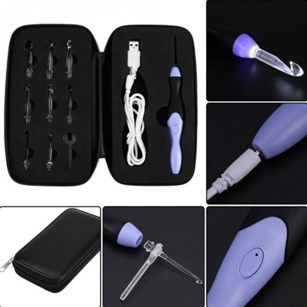 Crochet With Light Hooks LED Knitting Needles And Accessories Crochet Agulhas Set USB 5