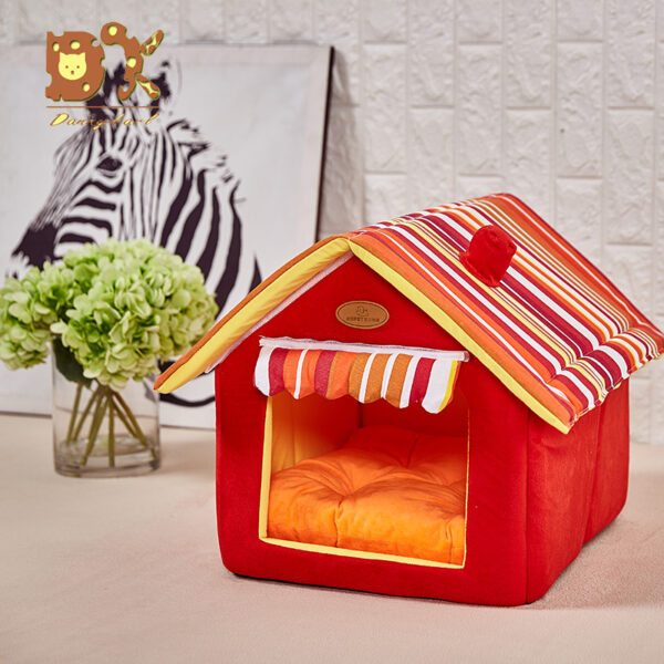 DannyKarl Dog House Dog Beds Para sa Small Medium Dogs Pet Products Bag-ong Fashion Striped Removable Cover 3