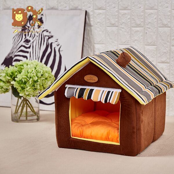 DannyKarl Dog House Dog Beds Para sa Small Medium Dogs Pet Products Bag-ong Fashion Striped Removable Cover 5