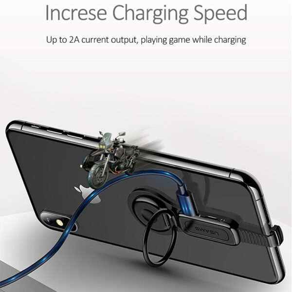 Adapter ea Dual Lightning Ring Holder USAMS 3 5mm tjhaja ea molumo e fetolehang Holder 2A ho tjhaja ka potlako 1