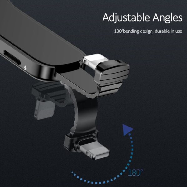 Tvöfaldur Lightning Ring Holder Adapter USAMS 3 5mm Hljóðhleðslutæki Stillanlegur símahaldari 2A hraðhleðsla 4