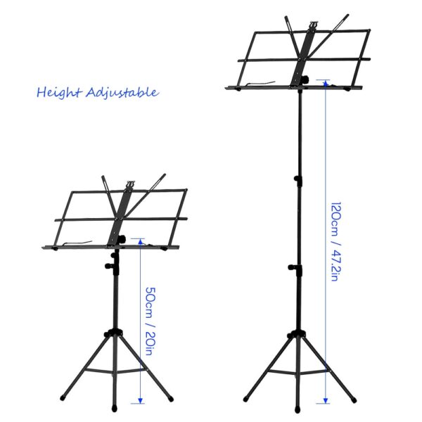 Sklopivi držač stalka za stativ za note, lagani sa vodootpornom torbom za nošenje za violinu klavir gitaru 1