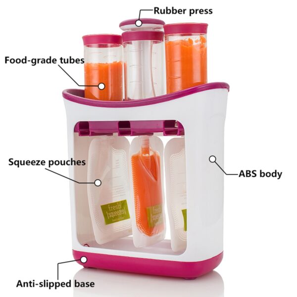 Food grade PP Infant Baby Feeding Food Squeeze Station Toddler Fruit Maker Dispenser Homemade 3 Food 2