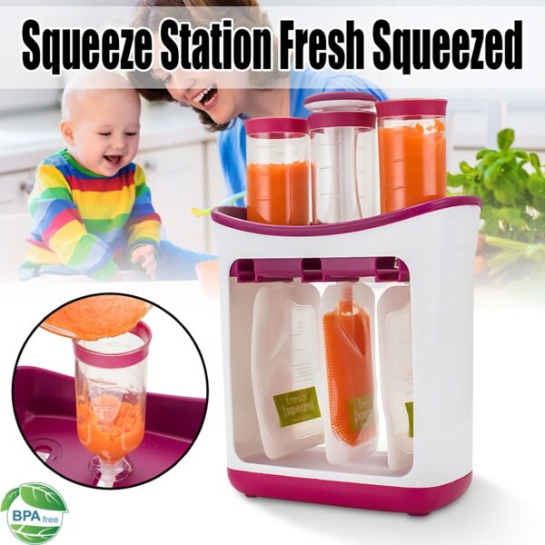 Food grade PP Infant Baby Feeding Food Squeeze Station Toddler Fruit Maker Dispenser Homemade 3 Food