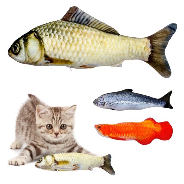 Funny Catnip Toys for Cats Plush Stuffed Fish Shape Cat Toy Mint Simulation Interactive Pet Kitten 1 1