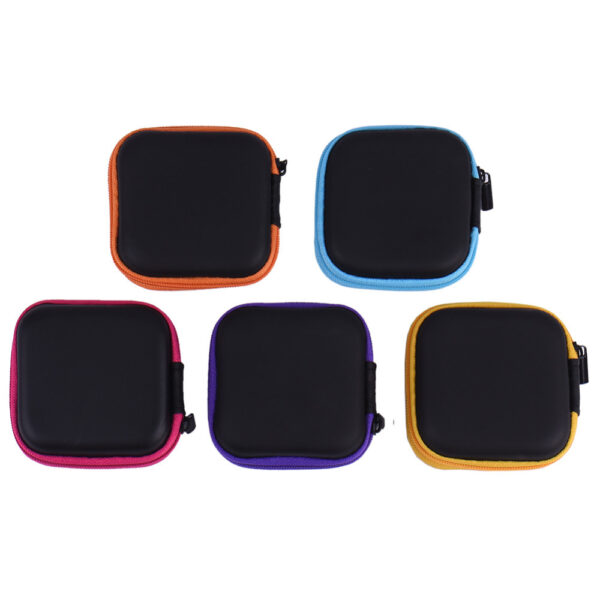 Mainit nga Mini Zipper Hard Headphone Case Portable Earbuds Pouch box PU Leather Earphone Storage Bag Protective 2