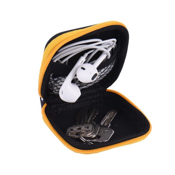 Hot Mini Zipper Hard Headphone Case Portable Earbuds Pouch box PU Leather Earphone Storage Bag Protective 4