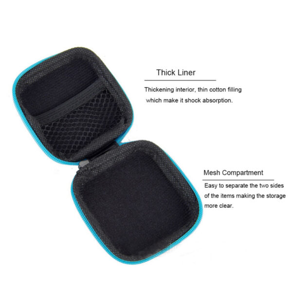 Mainit nga Mini Zipper Hard Headphone Case Portable Earbuds Pouch box PU Leather Earphone Storage Bag Protective 5