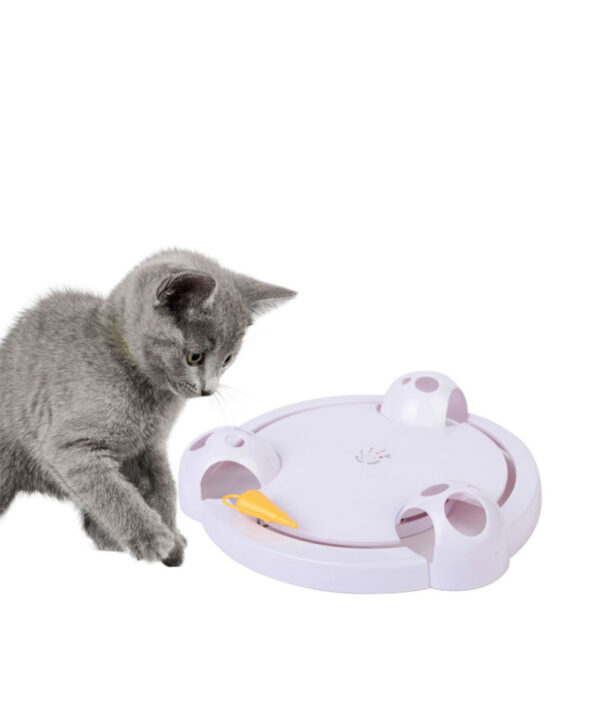Interactive Pet Cat Toys Funny Cat Automatic Rotating Cat Play Teaser Plate Mice Catch Toy Electric 6