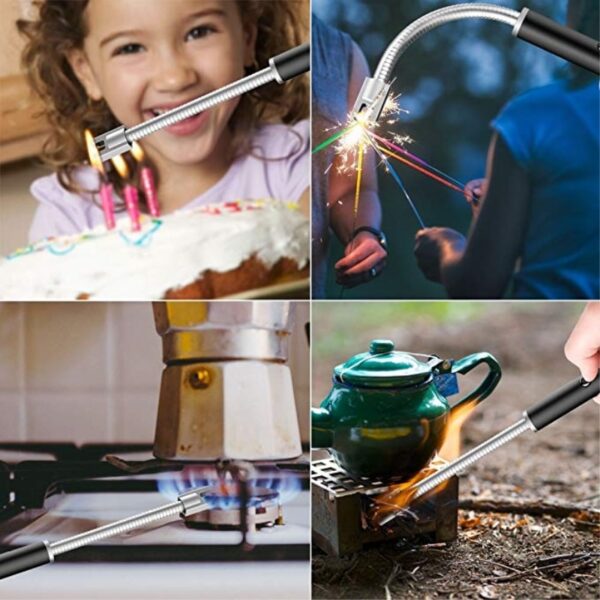 Longer Flexible Plasma Arc Lighter LED Battery Display USB Electric Lighter Kitchen Candle Lighter For BBQ 10