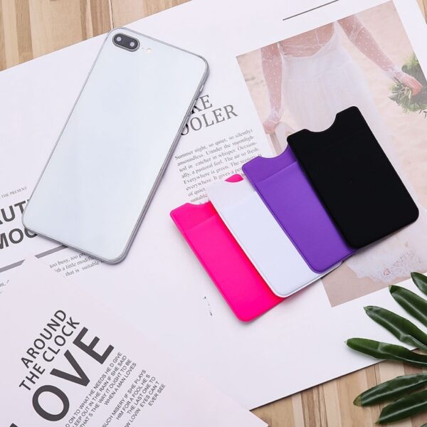 Lycra Pocket Phone Portable Phone Pocket Ji bo iphone Ji bo Xiaomi Sticker Case Pouch Wallet Adhesive Credit 3