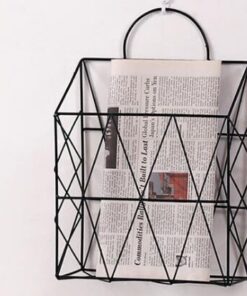 Metal Wall Rack Iron Newspaper Holder Multi use Metal Wall Sundries Holder Wall Shelf Metal Storage 1 e1545047690895