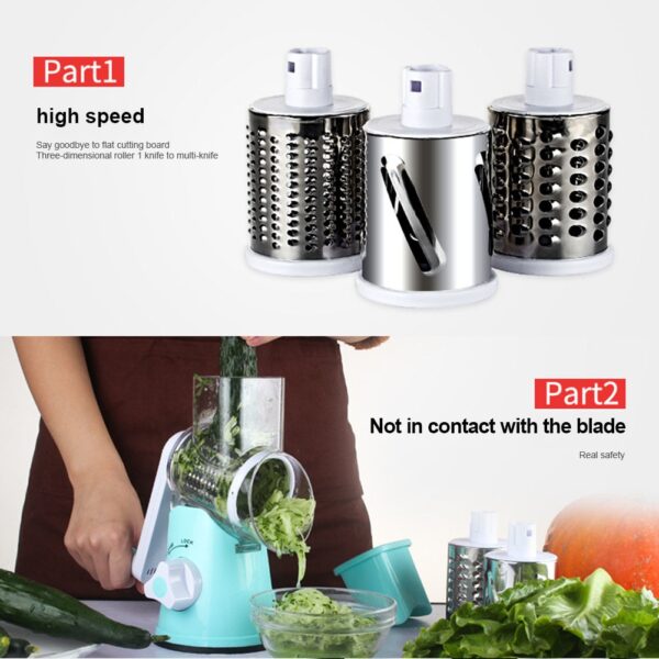 Multi function Chopper Manual Rotating Grater Vegetable Fruit Cutter Kitchen Gadgets J2Y 4