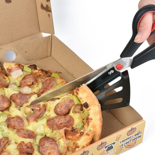 Ganivet de tisores de pizza multifuncional Ganivet d'acer inoxidable Tallador de pizza Eines de cocció Accessoris de cuina 4