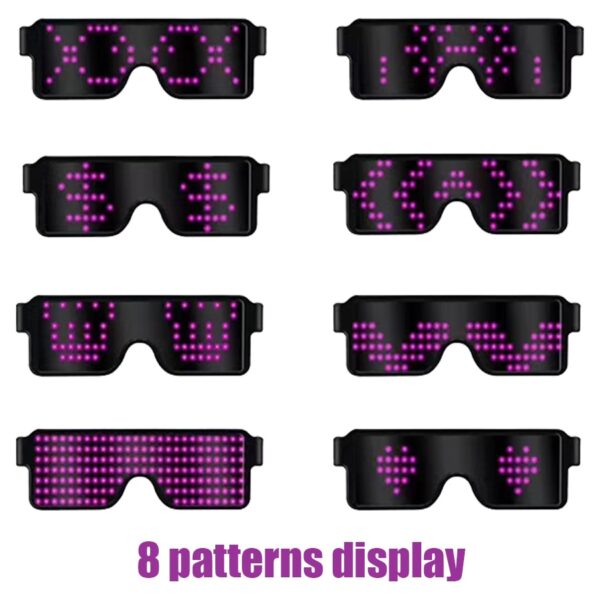 New 8 Modes Quick Flash Led Party Glasses USB charge Luminous Glasses Christmas Concert light Toys 1