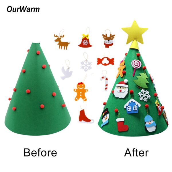 OurWarm 3D DIY Felt Toddler Christmas Tree 3