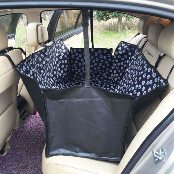 Mga tigdala sa binuhi nga Oxford Fabric Paw pattern nga Car Pet Seat Cover Dog Car Back Seat Carrier Waterproof 1