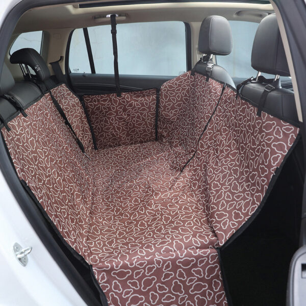 Mga tigdala sa binuhi nga Oxford Fabric Paw pattern nga Car Pet Seat Cover Dog Car Back Seat Carrier Waterproof 3