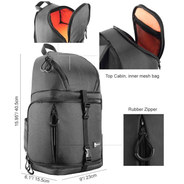 Photo Camera Sling Bag Shoulder Cross Digital Case Waterproof w Rain Cover DSLR Soft Men Women 2