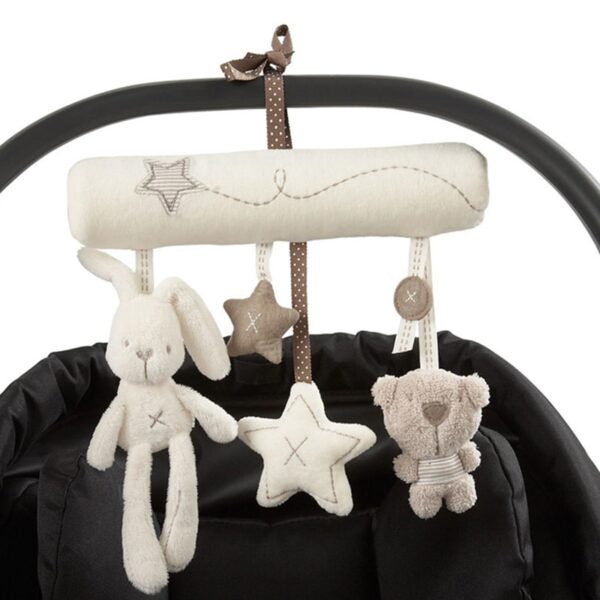 Rabbit baby hanging bed safety seat plush toy Hand Bell Multifunctional Plush Toy Stroller Mobile Gifts 1