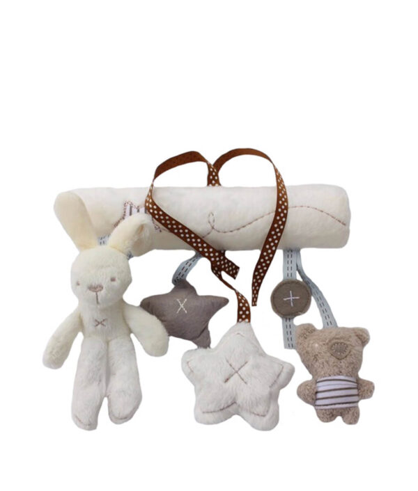 Rabbit baby hanging bed safety seat plush toy Hand Bell Multifunctional Plush Toy Stroller Mobile Gifts 2 1