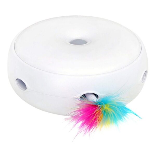 Rotating Feather Play Interactive Cat Toy Feather Pops Out Smart Mode stimulates Cat Senses Hunting