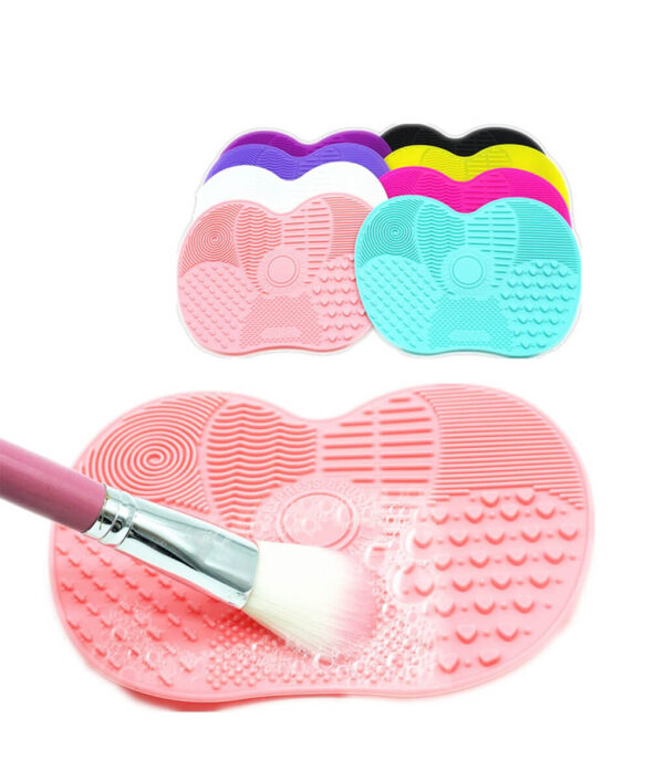 Silicone Brush Cleaner Mat Washing Tools for Cosmetic Make up Eyebrow Brushes Cleaning Pad Scrubber Apple 4 1