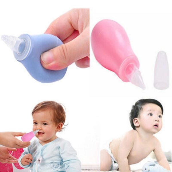 Silicone Newborn Baby Children Nose Aspirator Toddler Nose Cleaner Infant Snot Vacuum Sucker Soft Tip Cleaner 2