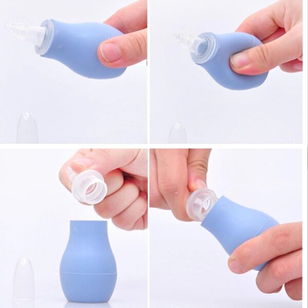 Silicone Newborn Baby Children Nose Aspirator Toddler Nose Cleaner Infant Snot Vacuum Sucker Soft Tip Cleaner 3