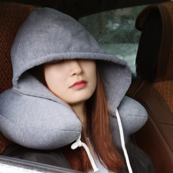 Soft Hooded U Pillow Cushions Travelling Pillows Body Neck Support Napping for Sleeping Travel Pillows Plane