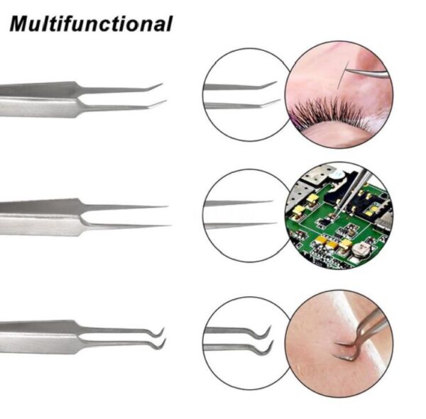 Tweezers Snáthaide Acne Remover Cruach Dhosmálta Tweezers Blackhead Extractor le haghaidh Remote Spotaí Acne Comedone Plem Blemish Remover