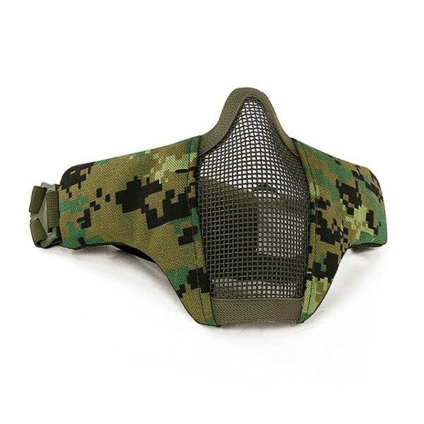 Masc Leath Aghaidh Oirbheartaíochta Miotal Sreang Cruach Mogalra Glan Airsoft Paintball Sealgaireacht Masc Breathable Cosanta le haghaidh 15.jpg 640x640 15