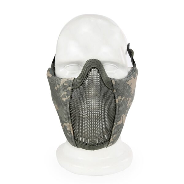 Tactical Half Face Mask Metal Wire Steel Net Mesh Airsoft Paintball Hunting Protective Breathable Mask for 6