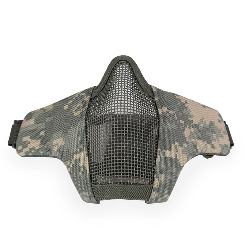 Protective Half Face Mask Hunting Shoot Airsoft Tactical Steel Metal Mesh Mask 