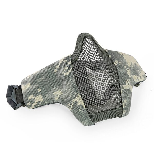 Tactical Half Face Mask Metal Wire Steel Net Mesh Airsoft Paintball Hunting Protective Breathable Mask for 9