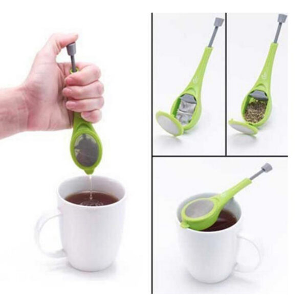 Tea Infuser Built in plunger Healthy Intense Flavor Reusable Tea bag Plastic Tea Coffee Strainer Measure 3