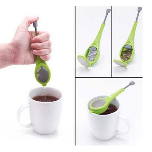 Tea Infuser Built in plunger Healthy Intense Flavor Reusable Tea bag Plastic Tea Coffee Strainer Measure 3