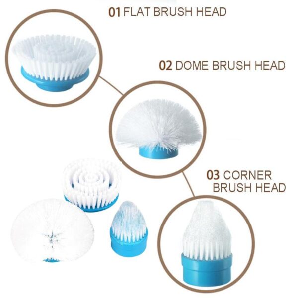 Turbo Scrub Electric Cleaning Brush Wireless Charging Waterproof Cleaner Multi Purpose Uses for Bathroom Kitchen Cleaning 4