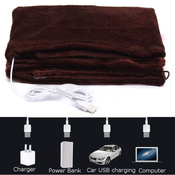 Warmtoo 45x80cm USB Powered Soft Heated Shawl 5V Winter Car Home Electric Warming Heating Blanket Pad 1