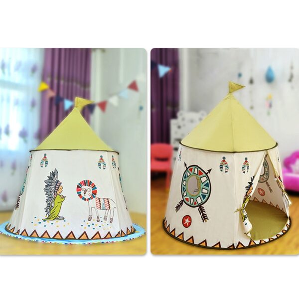 YARD Kid Tent House Portable Gimbiya Castle 123 116cm na Gabatar Rataya Tutar Yara Teepee Tent Play 2