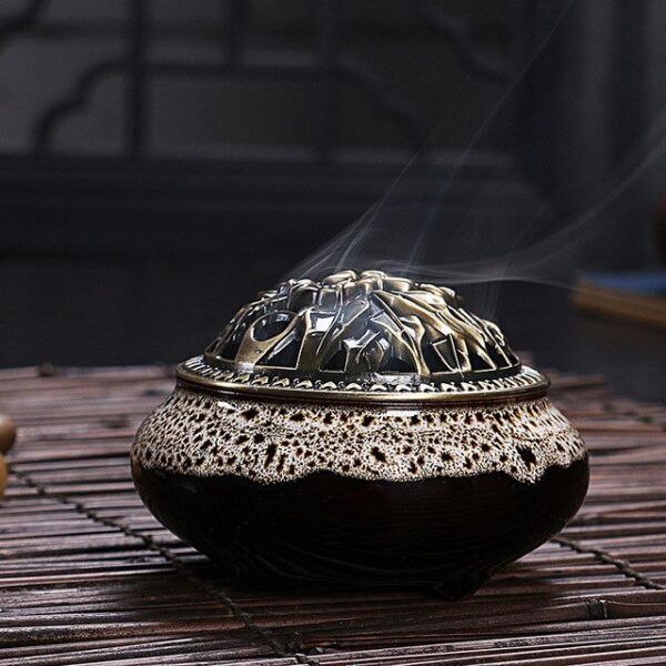celadon ceramic Buddha incense base copper alloy antique incense burner incense sandalwood incense small 6.jpg 640x640 6