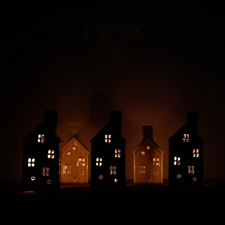 Handmade Vintage Porcelain House Candle Holder - Image 2