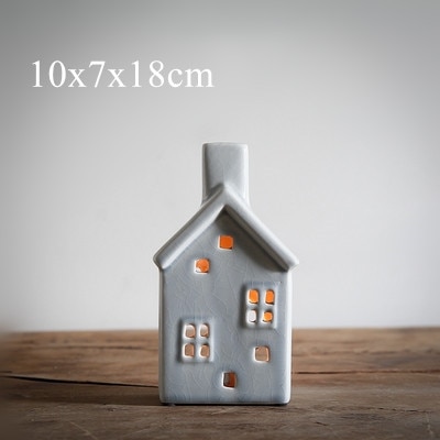 handmade vintage porcelain christmas house candle holder hollow crackle glaze ceramic candlestick creative home