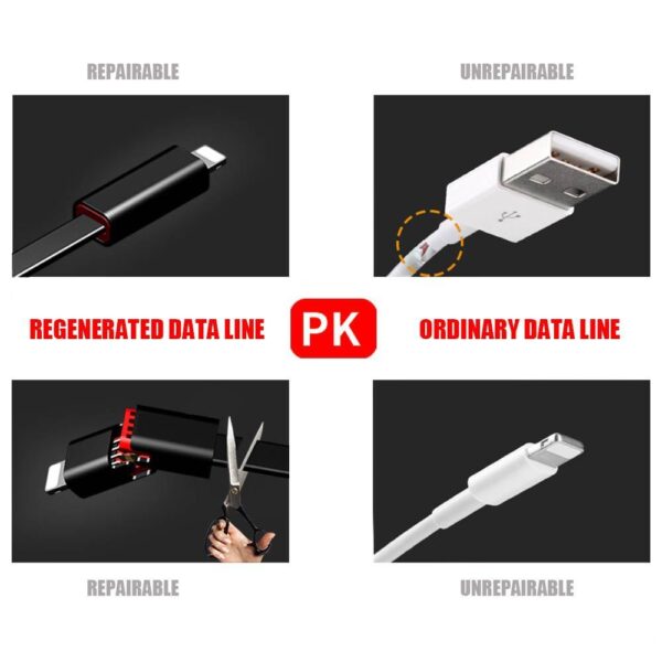 1 5A 5V USB Cable Para sa iPhone Lightning Cable giputol dayon ang pag-ayo sa regenerative charging cable Alang sa 4