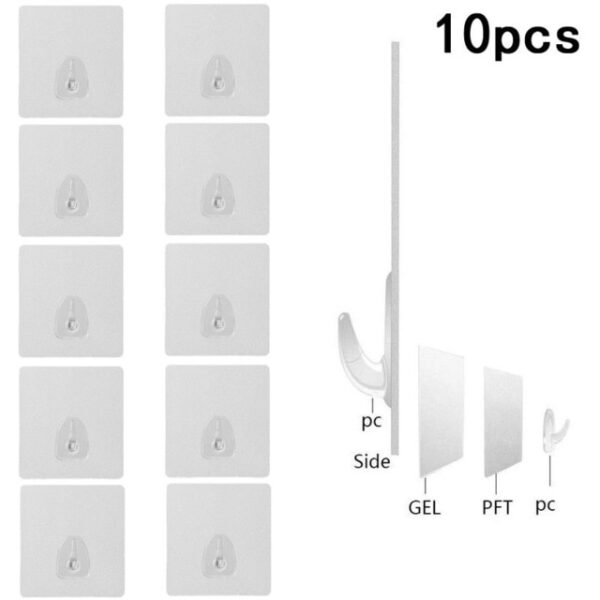 1 6 10PCS Crochets antidérapants Forte Ventouse Transparente Sucker Crochets Muraux Auto-Adhésifs Sans Trace 2.jpg 640x640 2
